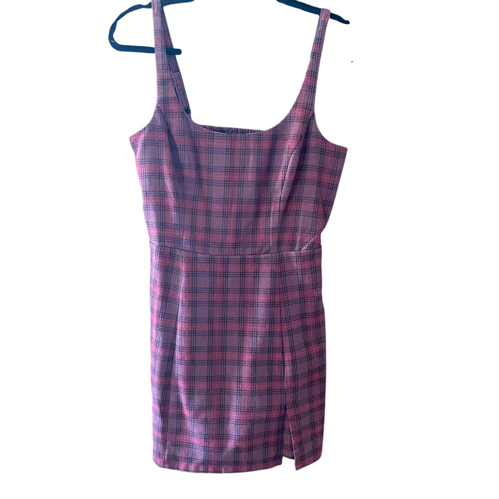 Aeropostale Plaid Jumper Dress Mini Burgundy Red Black Womens Teens Medium